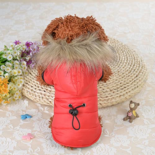 YONY Outfits Warme kleine Hundekleidung Winter Haustier Hundemantel für Chihuahua Weiche Welpenjacke Kleidung für Hunde-Rot, L von YONY