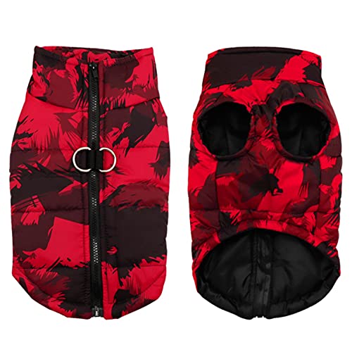 YONY Winter Haustier Hund Kleidung Französisch Bulldog Haustier Warme Jacke Mantel wasserdichte Hundekleidung Outfit Weste für kleine mittelgroße Hunde-Rot, 2XL von YONY