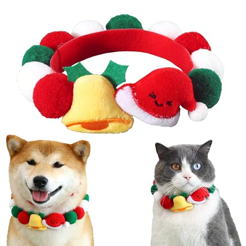 YOOLEETC Haustier Weihnachten Hund Katze Schal | Weihnachten Hund Katze Hals | Weihnachten Hund Katze Halsband | Weihnachten Katze Hund Speichel Handtuch & Haustier Dress-Up Zubehör und von YOOLEETC