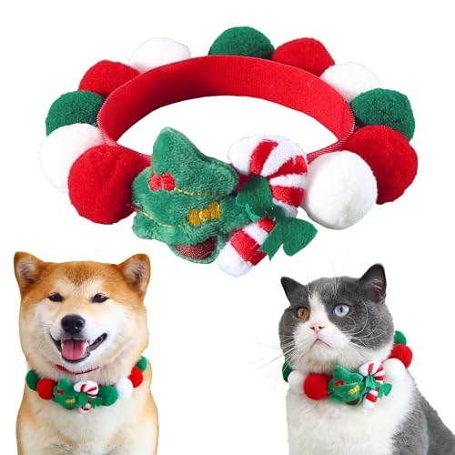 YOOLEETC Haustier Weihnachten Hund Katze Schal | Weihnachten Hund Katze Hals | Weihnachten Hund Katze Halsband | Weihnachten Katze Hund Speichel Handtuch & Haustier Dress-Up Zubehör und von YOOLEETC