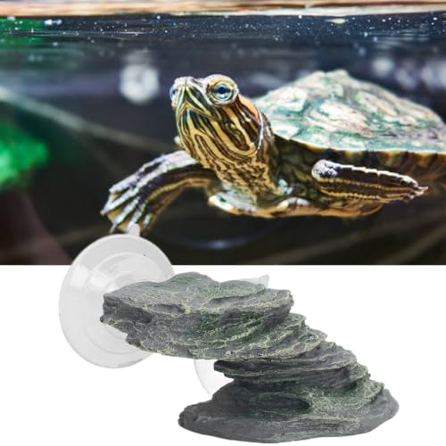 Turtles Basking Platform with Suction Cups, Floating Tortoise Climbing Platform Tortoise Climbing Step Ledge Aquarium Ornament Rock Tortoise Terrace for Turtles Frösche Amphibien Reptilien von YOPOTIKA