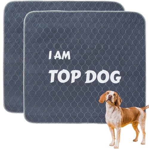 Waschbare Welpenunterlagen, 90x80 cm-2 Pack Wiederverwendbare Trainingsunterlagen für Hunde Wasserdicht Super Absorbierend Schnell Trocken Haustier-Urinunterlage von YORJA