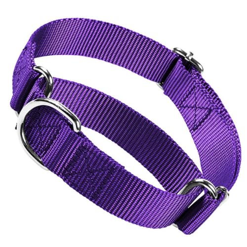 Choker-Halsband für Hunde, ausbruchsicher, Martingale-Halsband, kein Ziehen, verstellbar, für kleine, mittelgroße und große Rassen, Violett, Größe S von YOUALSO