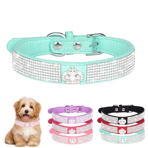 Hundehalsband für große Hunde, hübsches Glitzerkronen-Kristalljuwel, glitzernde Strasssteine, glitzernde Diamanten, Hundehalsband für kleine, mittelgroße Haustiere, Mädchen, Hunde, Größe L von YOUALSO