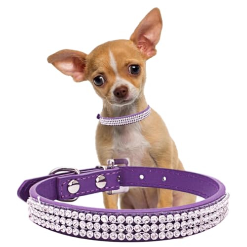 Hundehalsband für mittelgroße Hunde, glitzernde Diamanten, Strasssteine, Kristalle, für Mädchen, Welpen, Halsbänder für XXS, XS, kleine und mittelgroße Rassen, Größe M von YOUALSO