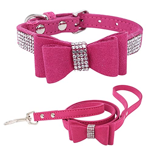 Hundehalsband mit Strassschleife, Knoten, Kristall, Diamant, bunt, glitzernd, für Mädchen, Katzen, XS, S, M, L von YOUALSO