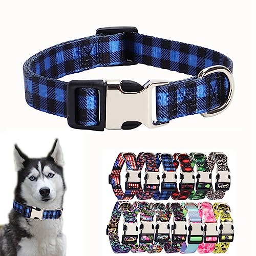 Hundehalsband für kleine Hunde, mit hübschem Muster, Metallschnalle, langlebig, weich, für Jungen, Welpen, Halsbänder für XS, S, M, L, Blau von YOUALSO