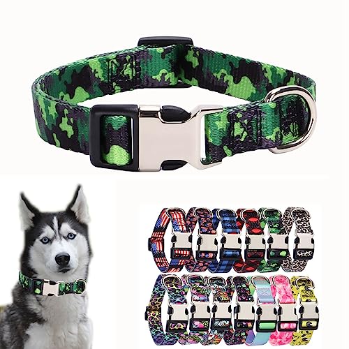 Hundehalsband, Camouflage, hübsches Muster, Metallschnalle, langlebig, weich, für Jungen, Welpen, Halsbänder für XS, S, M, L, Haustier, männliche Hunde und Katzen, Größe XS von YOUALSO