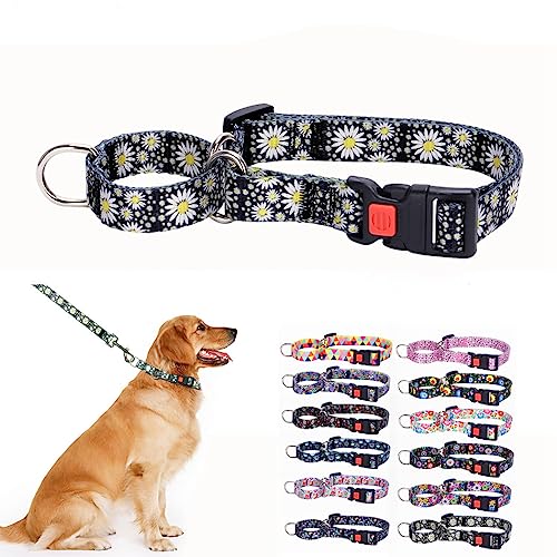 Martingale Halsband für kleine Hunde, rutschfest, ausbruchsicher, begrenzte Würgeklemmung, Haustierhalsband, Schnellverschluss-Schnalle mit Schloss für kleine, mittelgroße und große Rassen, weißes von YOUALSO