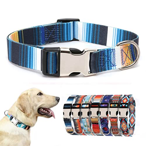 Weiches, langlebiges Hundehalsband mit Metallschnalle, Schnellverschluss, Welpenhalsbänder, verstellbar für kleine, mittelgroße und große Haustiere, Hunde und Kätzchen, Katzen, blau, M von YOUALSO