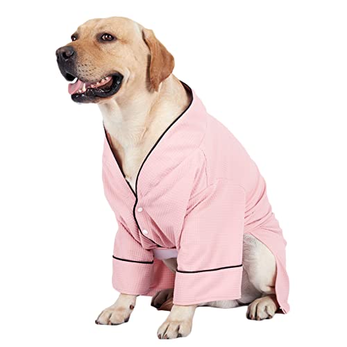 Haustier-Pyjamas, Schlafanzug für Hunde Bademantel Feuchtigkeit Schnell Trocknend Hundehemden Bekleidung Nachtwäsche Pyjama für mittelgroße und große Hunde,Rosa,M von YOUCAI