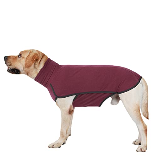 Hundemantel Winter Große Hunde Weste Warm Winddicht Hundejacke Haustier Bekleidung Bademantel Weste Jacke Hundepullover,Weinrot,L von YOUCAI