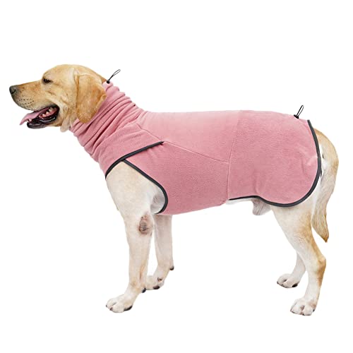 Hundeweste aus weichem warmem Fleece für kleine mittelgroße und Große Hunde, für kalte Wintertage - Hundepullover Fleecejacke Wintermantel,Rosa,3XL von YOUCAI