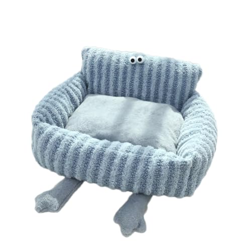 YOUCAI Hundebett Kleine Hunde Flauschig und weich Katzensofa Hundesofa Abnehmbarem Bezug Rechteckiges Haustierbett Bequem Atmungsaktiv für Kleine Hunde und Katze,Blau,57X50cm von YOUCAI