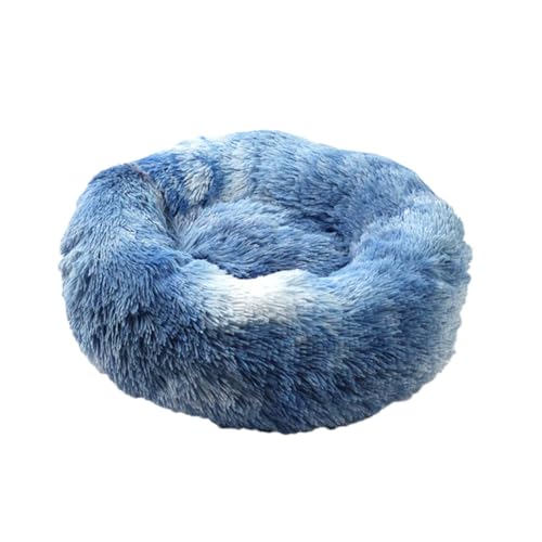 YOUCAI Hundebett Rund Hundekissen Hundesofa Katzenbett Fauschig Kuscheliges Plüsch Haustierbett Hundekissen Waschbar Katzenbett für Kleine, Mittelgroße Große Haustiere,B-Blau,110cm von YOUCAI