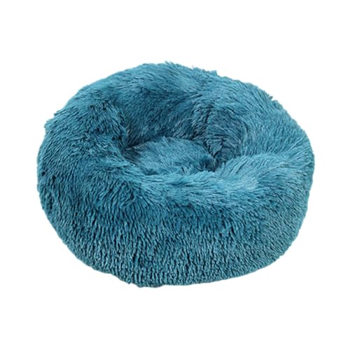 YOUCAI Hundebett Rund Hundekissen Hundesofa Katzenbett Fauschig Kuscheliges Plüsch Haustierbett Hundekissen Waschbar Katzenbett für Kleine, Mittelgroße Große Haustiere,Blau2,60cm von YOUCAI