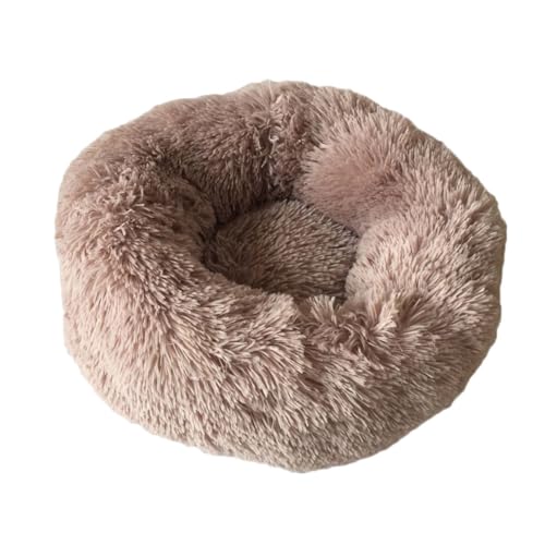 YOUCAI Hundebett Rund Hundekissen Hundesofa Katzenbett Fauschig Kuscheliges Plüsch Haustierbett Hundekissen Waschbar Katzenbett für Kleine, Mittelgroße Große Haustiere,Braun2,110cm von YOUCAI