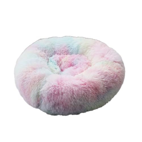 YOUCAI Hundebett Rund Hundekissen Hundesofa Katzenbett Fauschig Kuscheliges Plüsch Haustierbett Hundekissen Waschbar Katzenbett für Kleine, Mittelgroße Große Haustiere,Farbe,110cm von YOUCAI