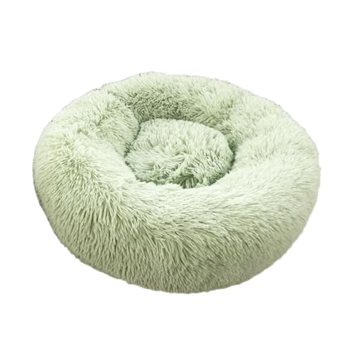 YOUCAI Hundebett Rund Hundekissen Hundesofa Katzenbett Fauschig Kuscheliges Plüsch Haustierbett Hundekissen Waschbar Katzenbett für Kleine, Mittelgroße Große Haustiere,Grün1,40cm von YOUCAI