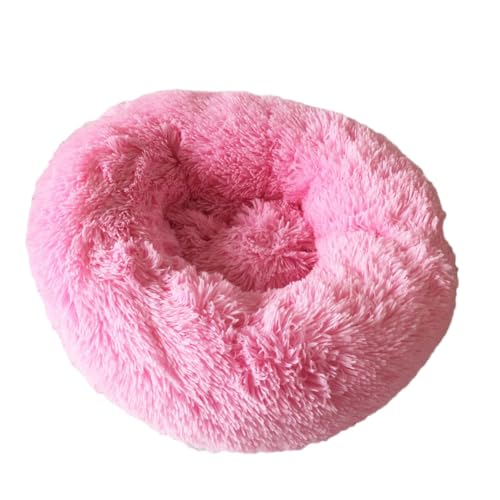 YOUCAI Hundebett Rund Hundekissen Hundesofa Katzenbett Fauschig Kuscheliges Plüsch Haustierbett Hundekissen Waschbar Katzenbett für Kleine, Mittelgroße Große Haustiere,Rosa2,100cm von YOUCAI