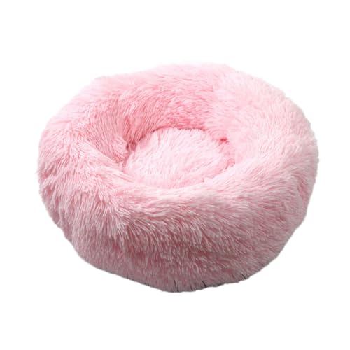 YOUCAI Hundebett Rund Hundekissen Hundesofa Katzenbett Fauschig Kuscheliges Plüsch Haustierbett Hundekissen Waschbar Katzenbett für Kleine, Mittelgroße Große Haustiere,Rosa3,100cm von YOUCAI