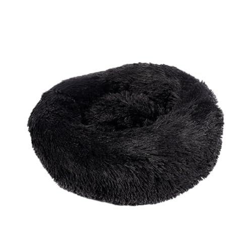 YOUCAI Hundebett Rund Hundekissen Hundesofa Katzenbett Fauschig Kuscheliges Plüsch Haustierbett Hundekissen Waschbar Katzenbett für Kleine, Mittelgroße Große Haustiere,Schwarz,60cm von YOUCAI