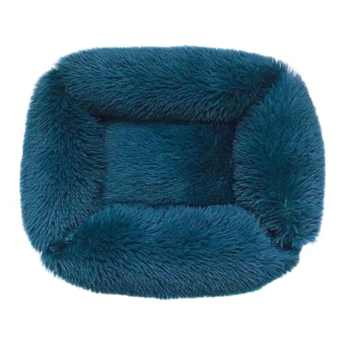 YOUCAI Hundebett | kuschelig Schlafplatz Weiche Langer Plüsch, Hundematte Hundekissen Hundesofa Anti-Angst-Hundebett für große, mittelgroße und kleine Hunde,Blau1,M:66x56x18cm von YOUCAI