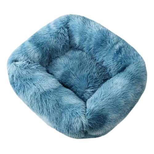 YOUCAI Hundebett | kuschelig Schlafplatz Weiche Langer Plüsch, Hundematte Hundekissen Hundesofa Anti-Angst-Hundebett für große, mittelgroße und kleine Hunde,Blau2,M:66x56x18cm von YOUCAI