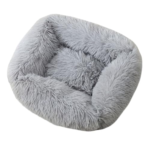 YOUCAI Hundebett | kuschelig Schlafplatz Weiche Langer Plüsch, Hundematte Hundekissen Hundesofa Anti-Angst-Hundebett für große, mittelgroße und kleine Hunde,Grau1,M:66x56x18cm von YOUCAI