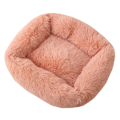 YOUCAI Hundebett | kuschelig Schlafplatz Weiche Langer Plüsch, Hundematte Hundekissen Hundesofa Anti-Angst-Hundebett für große, mittelgroße und kleine Hunde,Rosa1,S:55x45x20cm von YOUCAI