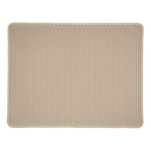 YOUCAI Katzenklo Matte, Katzenstreu Matte wasserdichte Doppelte Schichte Entwurf Bienenwabe Matte,Beige,77x120cm von YOUCAI