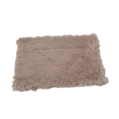 YOUCAI Waschbar Hundematte Hundekissen Fauschig Haustierbett Hundematratze Gefütterte Liegedecke für Hunde und Katzen, Katzenbett mit Rutschfester Unterseite,Braun2,L:100x75cm von YOUCAI