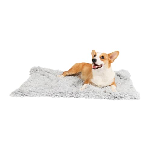 YOUCAI Waschbar Hundematte Hundekissen Fauschig Haustierbett Hundematratze Gefütterte Liegedecke für Hunde und Katzen, Katzenbett mit Rutschfester Unterseite,Grau1,L:100x75cm von YOUCAI