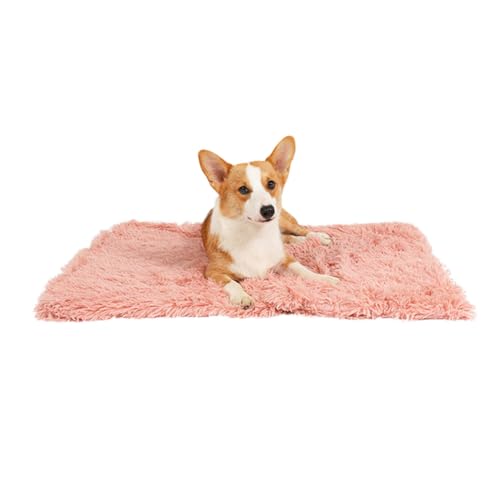 YOUCAI Waschbar Hundematte Hundekissen Fauschig Haustierbett Hundematratze Gefütterte Liegedecke für Hunde und Katzen, Katzenbett mit Rutschfester Unterseite,Rosa,M:78x54cm von YOUCAI