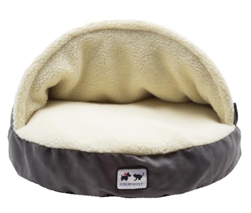 YOUGANG Fleece-Plüsch-Hundebett, Höhle, großes Schlafkissen für Hund, Katze, Kaninchen, Winter, warmes Haustiernest, gemütlich, beheiztes Kissen, mit Kapuze (L-89 cm) von YOUGANG