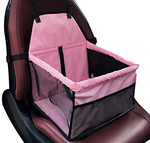 YOUJIA Pet Carrier Auto-Hundesitz für Kleine Hunde Katze Wasserfest Sicherer Transport Tragetasche Rückbank Transportboxen Wagen (Rosa, 40 * 30 * 25cm) von YOUJIA