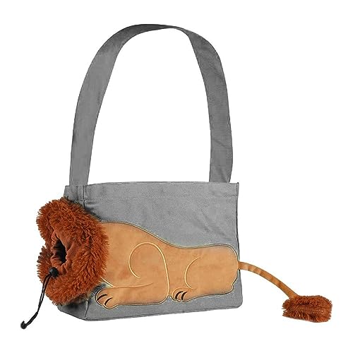 Cat-in-bag Komfort-Tragetasche für Welpen, Tragetasche, atmungsaktiv, Schultertrage, Cartoon-Löwe, Schultertasche von YOUNAFEN