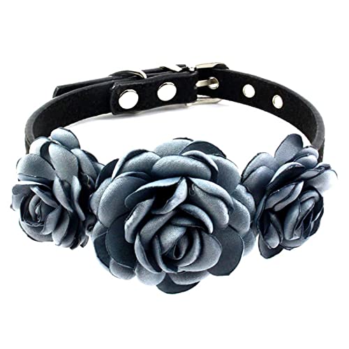 Hundehalsband mit Blumendekorationen für Mädchen, Welpen, Blumenmuster, Katzenhalsband, Halsketten mit Metall-D-Ring für kleine Hunde, Nr von YOUNAFEN