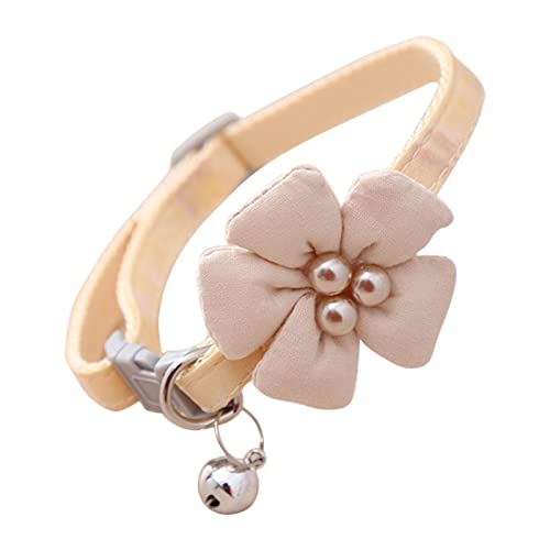 Hundehalsband mit Blumenverzierungen für Mädchen, Welpen, Blumenmuster, Katzenhalsband mit Metall-D-Ring und verstellbar für kleine Hunde von YOUNAFEN