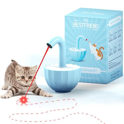 Laserpaws© Interaktives Katzenspielzeug - Katzenspielzeug Elektrisch mit Laserpointer Katze | Katzenspielzeug Selbstbeschäftigung | Katzen Spielzeug und Katzenlaufrad | Cat Toys (blau) von YOUR BESTFRIEND SHOP