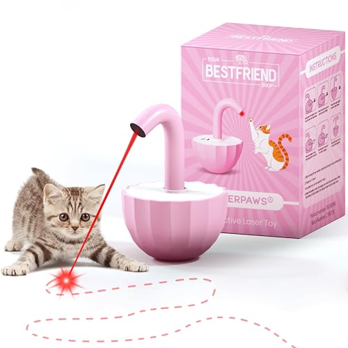 Laserpaws© Interaktives Katzenspielzeug - Katzenspielzeug Elektrisch mit Laserpointer Katze | Katzenspielzeug Selbstbeschäftigung | Katzen Spielzeug und Katzenlaufrad | Cat Toys (rosa) von YOUR BESTFRIEND SHOP