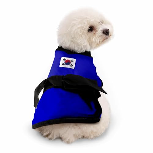 Youthdog Blaues Sportkostüm mit schwarzem Gürtel, Uniform für Hunde, Kleidung, Fullover-Pullover, Sweatshirts für Jungen und Mädchen, Hundebekleidung (Größe XXL) von YOUTHDOG