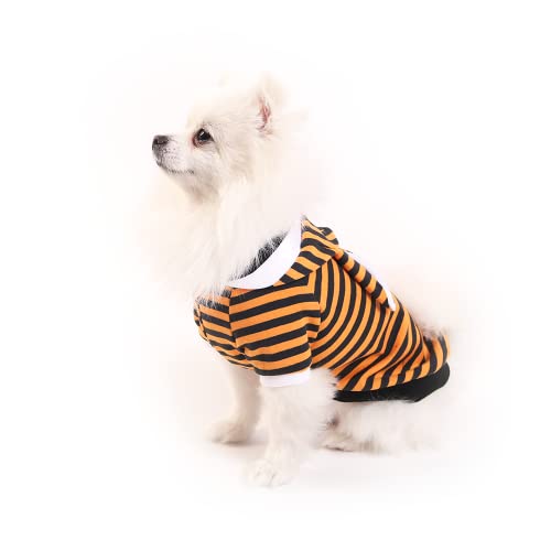 Youthdog Kaninchenkostüm mit Kapuze und gestreiften Hundekleidung für kleine, mittelgroße und große Hunde, Haustierpullover, Sweatshirts, Französische Bulldogge, Yorkie, Bekleidung (orangefarben) von YOUTHDOG