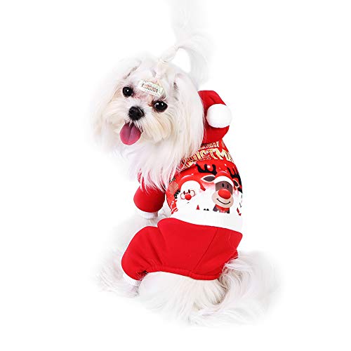 Haustier Hund Santa Kostüm Weihnachten Hund Kleidung Warme Wintermantel Weihnachten Outfit Urlaub Dressing Up für Halloween Weihnachtsfeier von YOUTHINK