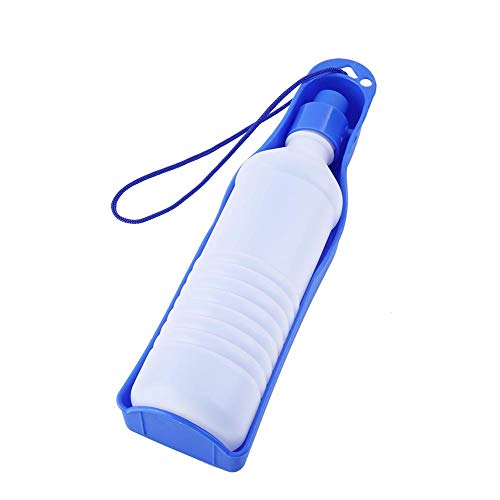 Hund Wasserflasche, Tragbare Haustier Reise Wasser Trinkbecher Spender Reise Wasser Flasche Schüssel(Blau-500Ml) von YOUTHINK