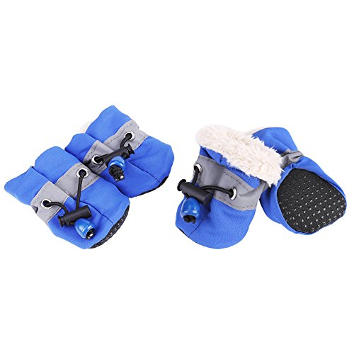 Hundestiefel, wasserdichte Hundeschuhe, rutschfeste Hundeschuhe Stiefel für mittlere bis große Hunde Winter Warme Haustierschuhe(4-blau) von YOUTHINK