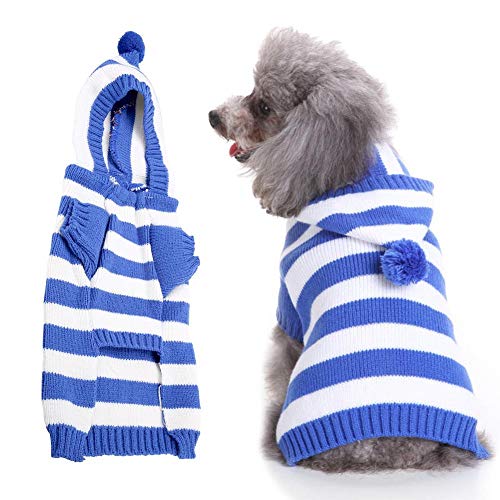 Pet Dog Kleidung Strickwaren Dog Sweater Warme Atmungsaktive Gestreifte Rollkragenpullover Pet Dog Für Dog Cat Shirt Winter von YOUTHINK