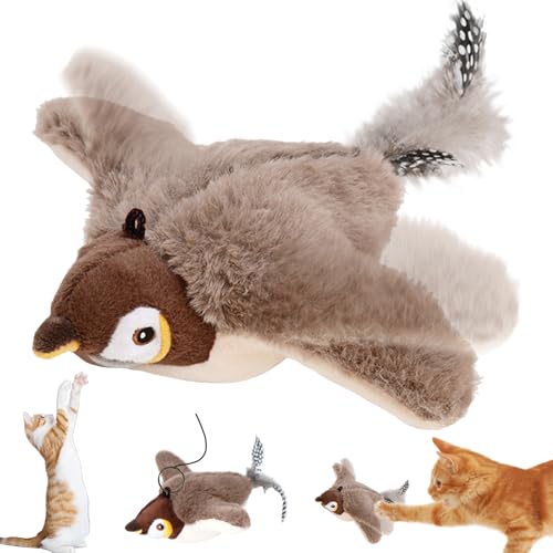 YOUYIKE 1 Stück Interaktives Katzenspielzeug Selbstbeschäftigung, 2025 Neu Katzenspielzeug Vogel Spielzeug Katze, Vogel für Katze, Fliegender Vogel Katzenspielzeug, Flapping Bird Cat Toy von YOUYIKE