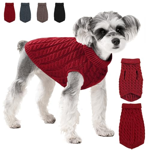 YOUYIKE Warme Haustier Jacke, Welpen Jacken Warm, Hundejacke Wasserdicht, Haustier Kleidung Winterjacke Hunde Mantel für Kleine Mittlere (Rotwein, L) von YOUYIKE