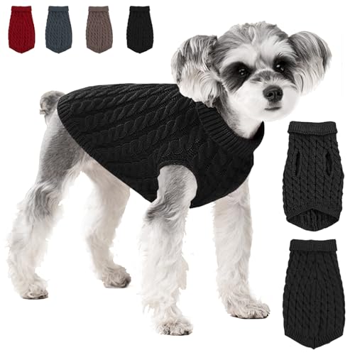 YOUYIKE Warme Haustier Jacke, Welpen Jacken Warm, Hundejacke Wasserdicht, Haustier Kleidung Winterjacke Hunde Mantel für Kleine Mittlere (Schwarz, L) von YOUYIKE